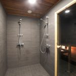 VillaVuokatti - Villa Inca Gold Suihku ja saunatilat